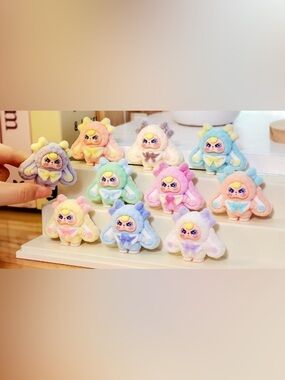 Set of 10 Cute Flocking Vertical Plush Dolls, Tabletop